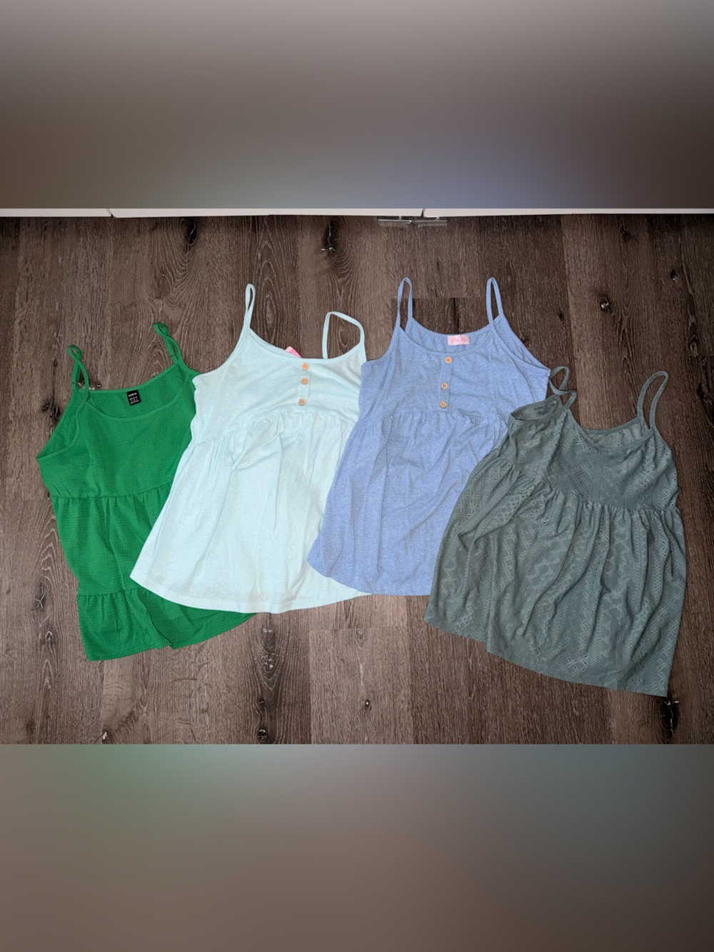 Green, Mint, Light Blue & Olive Tank Top Bundle